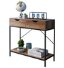 Console Table 2 Drawer Wooden Shelf Hallway Storage Side Furniture Bedroom-514