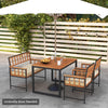 4 Pieces Acacia Wood Patio Dining Set-Natural
