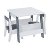 Kids Table and Chairs Set Wooden Children's Desk Table and 2 Chairs Stools Set