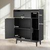 Home Office Sideboard Storage Organizer Floor Storage Cabinet-Black