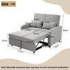 2 Seater Sofa Bed, Convertible Bed Settee Fabric Loveseat Sofa Couch, Grey