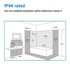 Illuminated Bathroom Mirror With LED light Shaver Socket Bluetooth Demister