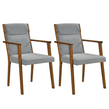 2PCS Mid-Century Modern Dining Chairs Upholstered with Solid Frame