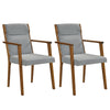 2PCS Mid-Century Modern Dining Chairs Upholstered with Solid Frame