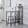 3Pcs Bar Table Stools Set 2 Bar Stools for Breakfast Pub Counter Small Apartment
