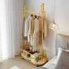 Rolling Coat Rack & Basket Storage Metal Hall Tree Hallway Clothes Stand Trolley