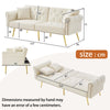 MODERN FABRIC SOFA BED LOVESEAT CLICK CLACK SOFA SETTEE RECLINER COUCH, WHITE