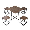 Compact Dining Table and 4 Stools Set Industrial Kitchen Funiture Space Saving