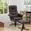 Swivel Ergonomic Office Chair Recliner Armchair with Footstool Wooden Duck Base