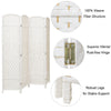 4/6 Panels Room Wood Rattan Weave Divider Folding Screen Privacy Partition White