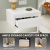 2pcs Floating Bedside Set with Drawers, Nightstand Wall Shelf, High Gloss White