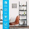 5 Tier Wooden Wall Rack Leaning Ladder Shelf Unit Bookcase Display MDF Storage