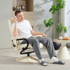 Swivel Recliner Chair and Footstool, Faux Leather Massage Recliner Armchair with