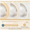 Half Circle LED Bathroom Mirror w/ Touch Switch & 3-Color Lights