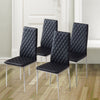 Set of 2/4/6 Dining Chairs Padded Seat High back Metal Legs Home Furniture Black