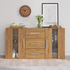 Modern Oak Sideboard TV Unit Buffet Cabinet Cupboard 3 Drawers 2 Doors with LED