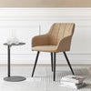Set of 2 Cream Faux Leather Dining Chairs Armchairs Kitchen Dining Room Modern