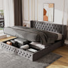 Merax Upholstered Bed Functional Bed from Storage Double Size Grey Velvet
