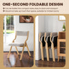 Folding Dining Chair Set of 2 Wooden Upholstered Dining Chairs-Natural