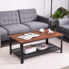 Coffee Table Tea Table with Metal Frame,Wood Coffe Table with Open Storage Shelf