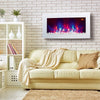 2024 TRUFLAME LED FLAMES 7 COLOUR WHITE GLASS CURVED WALL MOUNTED ELECTRIC FIRE