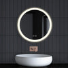 Round LED Mirror Bathroom With 3 Colour Lights Illuminated Touch Sensor Demister