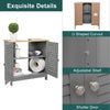 Grey Under Sink Pedestal Cabinet Cupboard Bathroom Storage Unit with 2 Doors
