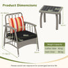 3 Piece Outdoor Rattan Wicker Garden Furniture Set with Cushions