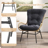 PE Rattan Garden Chair Outdoor Armchair Wicker Lounge Chairs-Grey
