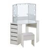White Corner Dressing Table Makeup Desk Vanity Table 5 Drawers with Bubls