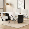 Modern Side Chair Bedroom Reading Accent Chair Adjustable Foot Pads-White