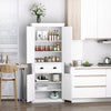 Freestanding Kitchen Pantry Cupboard Storage Cabinet with Doors White