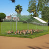 Walk In Chicken Run Galvanized Chicken Coop Hen House w/ Galvanized Frame & Lock