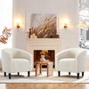 Armchair Boucle Tub Barrel Chair Sherpa Upholstered Accent Seat Living Room
