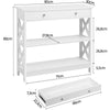 Console Table for Hallway Slim Sofa Table with Drawer & Storage Shelves White