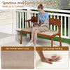 2-Seat Rubber Wood Bench with Soft Padded Seat-Walnut