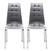 Set of 2 Modern Grey&White Dining Chairs Dining Room PU Leather Home Furniture