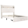 4FT6 DOUBLE STORAGE BED FRAME WITH 2 DRAWERS HEADBOARD W/ CHARGING AND LIGHTING