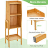 4-tier Bamboo Bookshelf Modern Bookcases Free Standing Storage Organizer Shelf