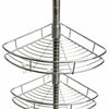 4 Tier Telescopic Bathroom Corner Shelf Silver Rack Shower Caddy Organizer UK