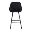 2 PCS Luxury Kitchen Bar Stools Velvet Padded Seat ＆ Armrest Salon Lounge chairs