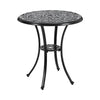Garden Hollow Top Design Side Table with Parasol Hole Cast Aluminum Dining Table
