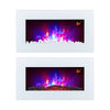 2024 TRUFLAME 7 COLOUR LED WHITE GLASS FLAT ELECTRIC WALL MOUNTED FIRE