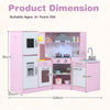 Kids Wooden Pretend Play Kitchen Toy Corner Kitchen Playset-Pink