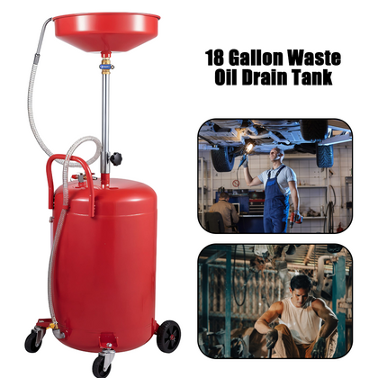 18 Gallon 80L Oil Drain Tank Garage Air Oil Waste Extractor Drain Drainer Tank