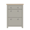 Lancaster Shoe Cabinet 2 Door 1 Drawer Storage Unit Hallway Cream Grey living