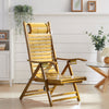 Folding Sun Lounger Garden Bamboo Chair Bed Outdoor Patio Recliner Headrest NEW