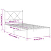 Bed Frame with Headboard Metal White 90 x 200 G7C7
