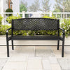 2-3-Person Patio Bench 127CM Garden Bench with Armrests Black