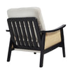 Mid-Century Modern Wooden Frame Accent Chairs Velvet Upholstered Rattan Armchair